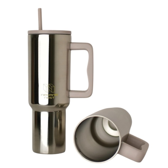 NIRVANA Nest Stainless Steel Tumbler with Handle and Straw - Picture 2 of 3